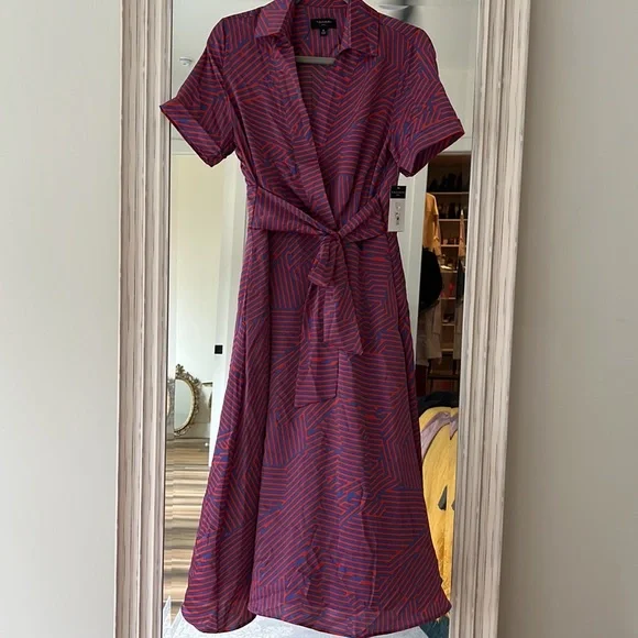 TAHARI ASL Faux Wrap‎ Dress Geometric Print Size 6 *Worn Once* EUC - Picture 5 of 8